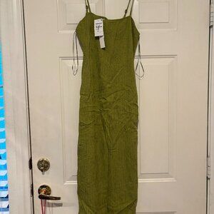 Women's olive green spaghetti strap dress size S. #63 New with tags.